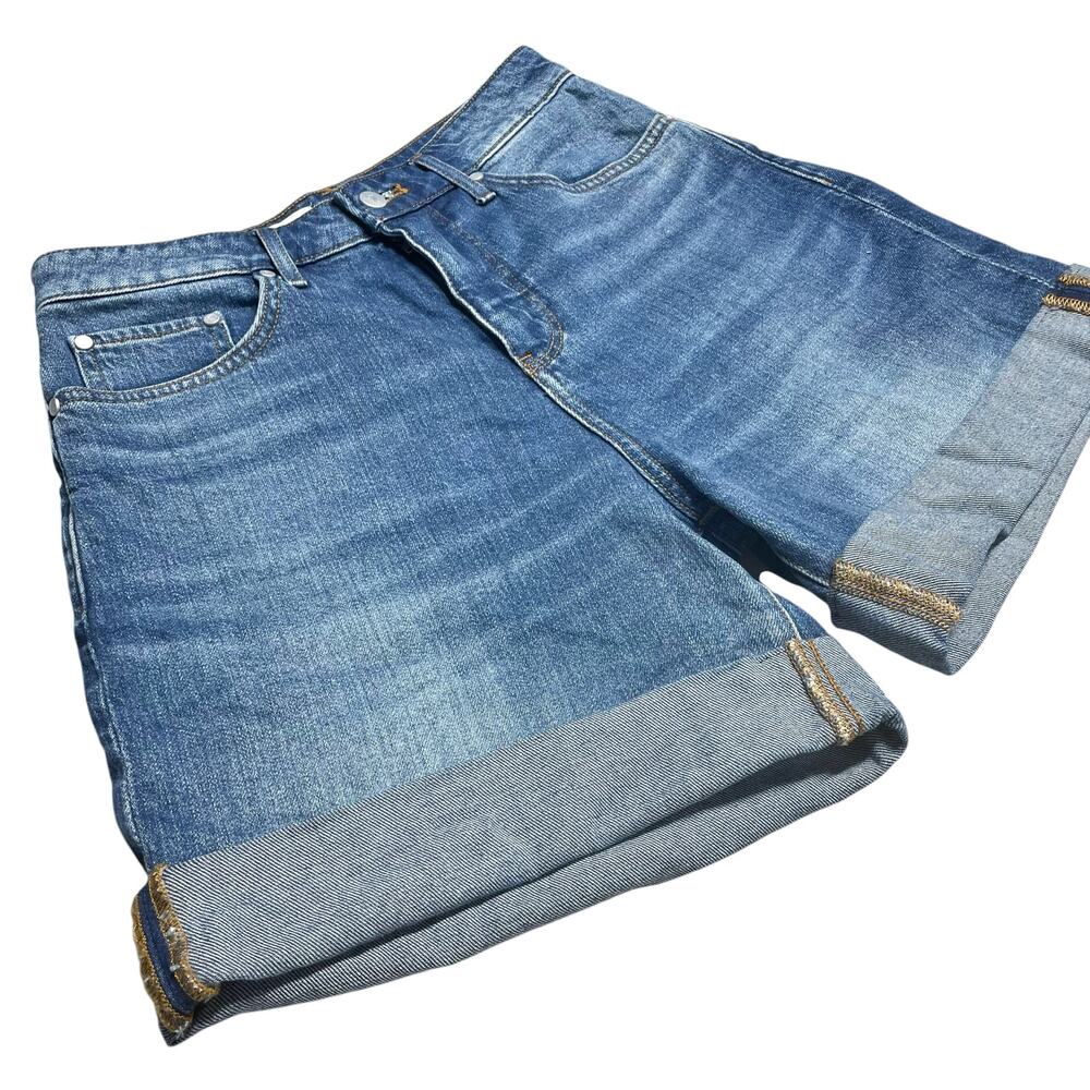 ANTHROPOLOGIE PILCRO The Austyn High-Rise Cuffed Jean Shorts Medium Wash Size 26 - Picture 4 of 8
